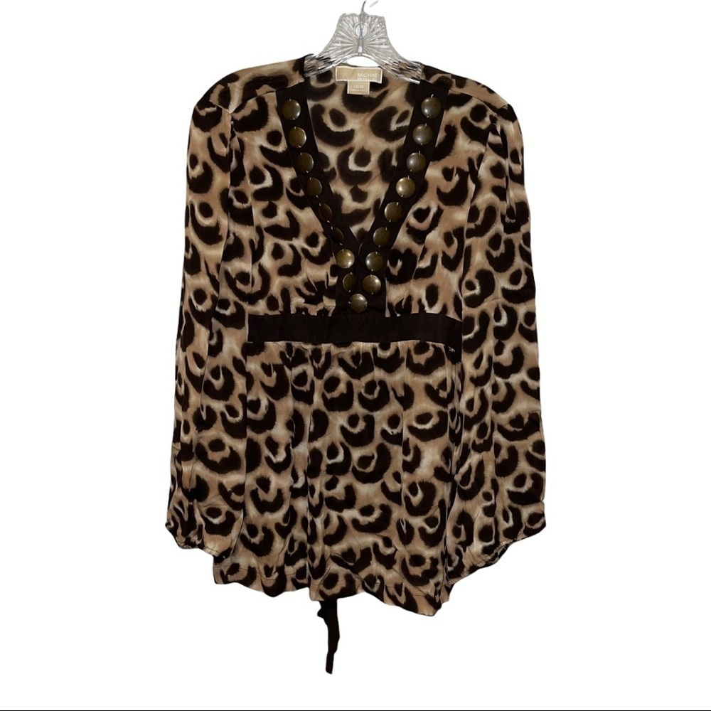 Michael Kors Women 100% Silk Top Size M
